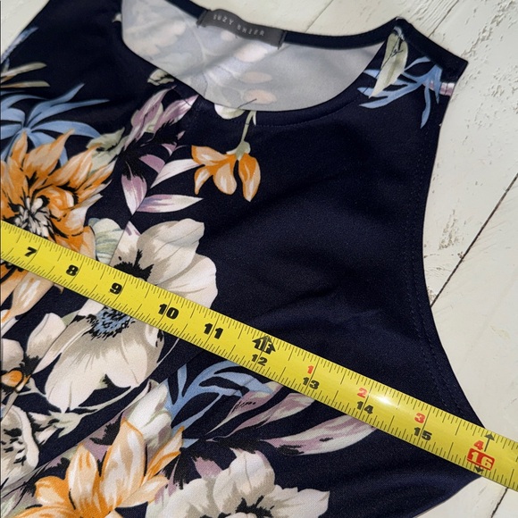 Suzy Shier Navy Floral Sleeveless Skater Dress NWOT Sm Vintage vibes - Picture 9 of 13